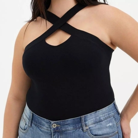 Torrid Foxy High Neck Criss Cross Tank - Picture 1 of 4